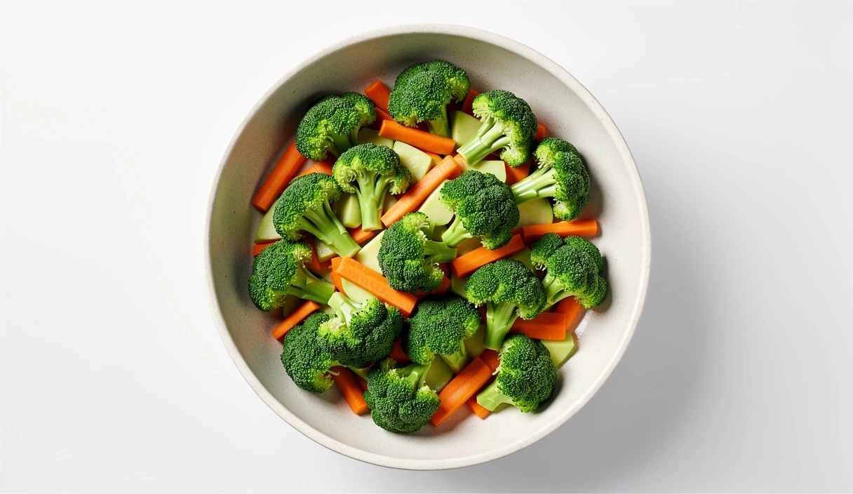 Selección de vegetales al vapor